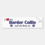 J'aime mon border collie (le chien femelle) adhésifs pour voiture