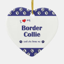 J'aime mon border collie (le chien femelle) décorations de noël