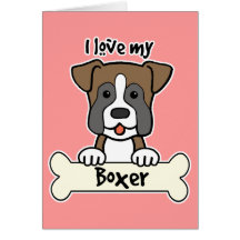 J'aime mon boxeur cartes