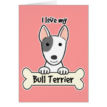 J'aime mon bull-terrier carte