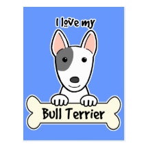 J'aime mon bull-terrier cartes postales