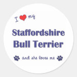 J'aime mon bull-terrier du Staffordshire (le chien Autocollant
