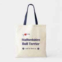 J'aime mon bull-terrier du Staffordshire (le chien Sac En Toile