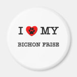 J'AIME MON FRISE DE BICHON MAGNETS POUR RÉFRIGÉRATEUR