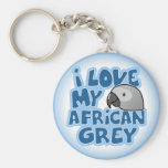 J'aime mon gris africain Keychain du Congo Porte-clé