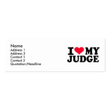 J'aime mon juge cartes de visite personnelles