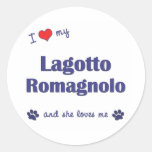 J'aime mon Lagotto Romagnolo (le chien femelle) Autocollants