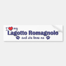 J'aime mon Lagotto Romagnolo (le chien femelle) Adhésifs Pour Voiture