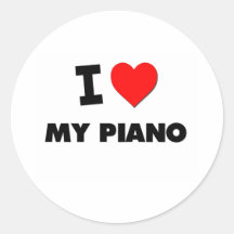 J'aime mon piano adhésif rond