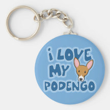 J'aime mon Podengo Keychain Porte-clefs