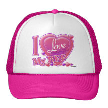 J'aime mon rose de BFF/pourpre - coeurs Casquette De Camionneur