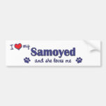 J'aime mon Samoyed (le chien femelle) Adhésifs Pour Voiture