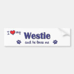 J'aime mon Westie (le chien masculin) Adhésif Pour Voiture