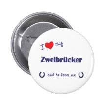 J'aime mon Zweibrucker (le cheval masculin) Badge Avec Épingle