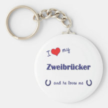 J'aime mon Zweibrucker (le cheval masculin) Porte-clé