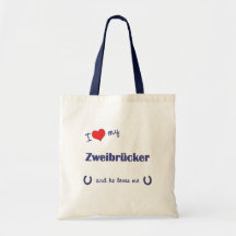 J'aime mon Zweibrucker (le cheval masculin) Sac En Toile