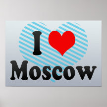 J'aime Moscou, Russie Poster