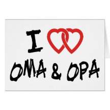 J'aime Oma et Opa Carte De Vœux