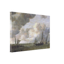 Januari Josefszvan Goyen - Varende boten op estuar Stretched Canvas Prints