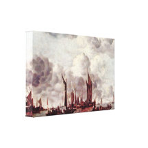 Januari van DE Cappelle - Varende boten Canvas Prints