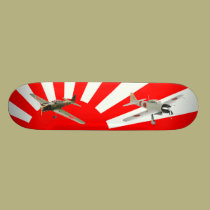 Japanse vechtersvliegtuigen met Vlag skateboards