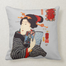 Japanse Vrouw die 2 lezen Lounge Kussen