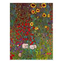 Jardin de ferme de Gustav Klimt avec la carte post