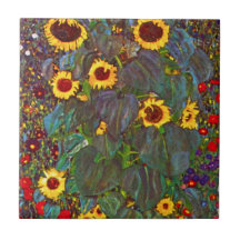 Jardin de ferme de Gustav Klimt avec la tuile de t Carreau