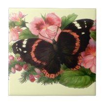 Jardin floral de souvenir de tuile de papillon vin carreau