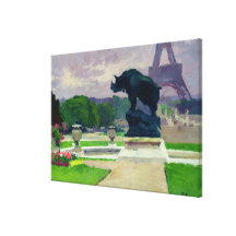 Jardins et rhinocéros de Trocadero par Jacquemart Toiles Tendues