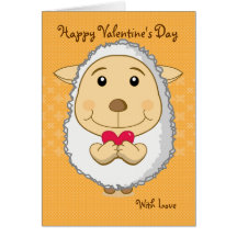 Jaune de carte de moutons de Valentine