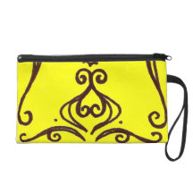 Jaune et boucles pochettes avec dragonne