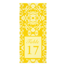 Jaune + Motif fait sur commande de damassé de coul Modèle De Carte Double
