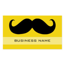 Jaune noir drôle de moustache et de plaine carte de visite