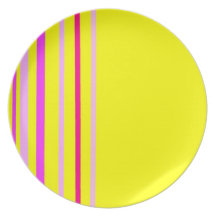 Jaune rayé de plat assiette