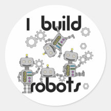 Je construis des robots autocollants ronds