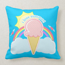 "Je cornet de crème glacée aime été" Coussin