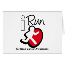 Je cours pour la conscience de cancer de l'os carte de vœux
