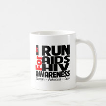 Je cours pour la conscience d'HIV de SIDA Tasses