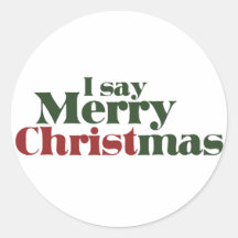 Je dis le Joyeux Noël Adhésif Rond