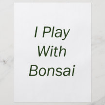 Je joue avec le texte de vert de bonsaïs prospectus personnalisés