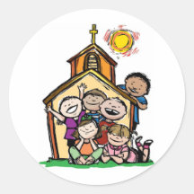Je l'église d'enfants d'amour ! adhésifs ronds