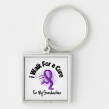 Je marche pour ma grand-mère - ruban pourpre porte-clefs