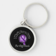 Je marche pour mon ami - ruban pourpre porte-clefs