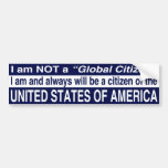 Je ne suis pas un citoyen global autocollant pour voiture
