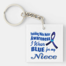 Je porte le BLEU pour ma nièce Porte-clef