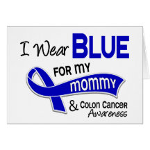 Je porte le bleu pour mon cancer du colon de la ma cartes
