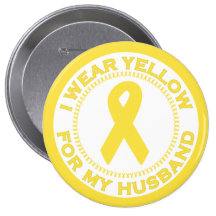 Je porte le jaune pour mon mari pin's avec agrafe
