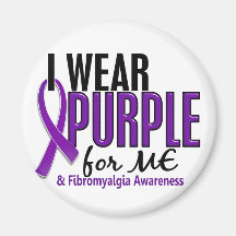 Je porte le pourpre pour MOI la fibromyalgie 10 Magnets Pour Réfrigérateur