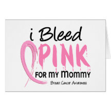 Je saigne le rose pour mon cancer du sein de maman cartes de vœux